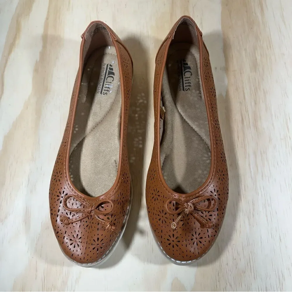 White Mountain Delgado Brown Ballet Flats Women’s Size 7